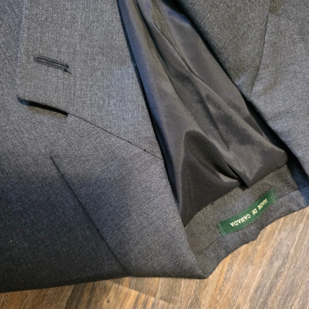 Lauren Ralph Lauren Mens 42R Charcoal Gray 100% Wool 2-Button Blazer Sport Coat